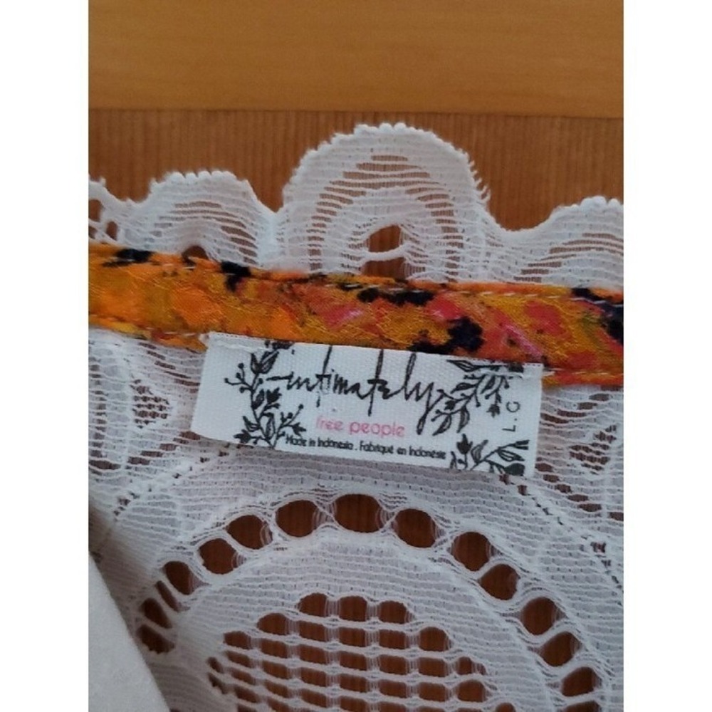 Free People Morning Song Cream Maxi Dress with Orange & Pink Floral Center Panel - Picture 2 of 10